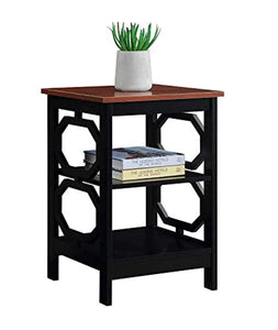 Black & Cherry Top Wood End Table