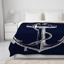 Load image into Gallery viewer, Luxury Fleece Anchor Throw Blanket
