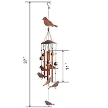 Load image into Gallery viewer, Bronze Bird Wind Chimes
