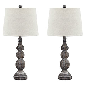 Worn Black Finish Lamp (Set of 2)