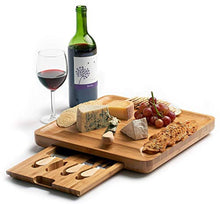 Load image into Gallery viewer, Bamboo Cheese Board Set And Knife Set
