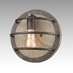 Wall Mounted Rustic Wooden Light Fixture