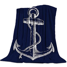 Load image into Gallery viewer, Luxury Fleece Anchor Throw Blanket
