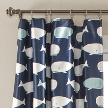 Load image into Gallery viewer, Navy Whale Window Curtain Set
