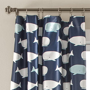 Navy Whale Window Curtain Set