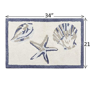 Blue Sea Life Bathroom Rugs