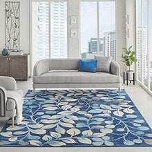 Load image into Gallery viewer, Navy Leaf Area Rug 5&#39; X 7&#39;
