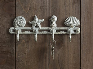 Vintage Iron Seashell Wall Mount Hooks