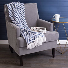 Load image into Gallery viewer, Blue Chevron Throw Blanket
