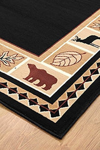 Black Bear Wildlife Rug 3'6" X 5'6"