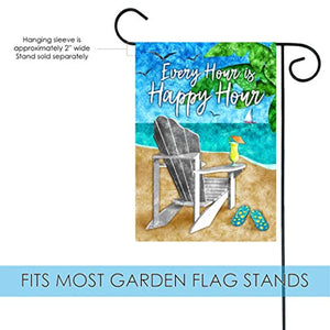 Happy Hour Beach Garden Flag