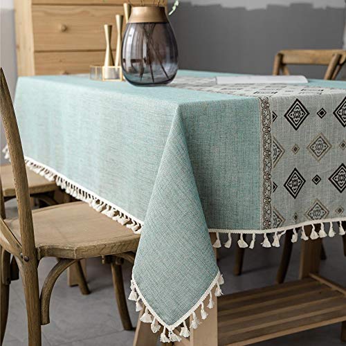 Blue Embroidered Table Cloth