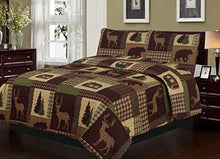 Load image into Gallery viewer, Brown Deer &amp; Bear Patchwork Quilt Set
