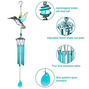 Glass Hummingbird Wind Chime