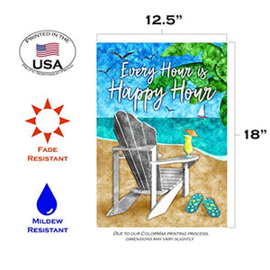 Happy Hour Beach Garden Flag