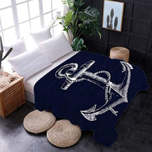 Load image into Gallery viewer, Luxury Fleece Anchor Throw Blanket
