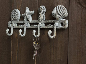 Vintage Iron Seashell Wall Mount Hooks