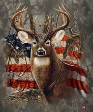 Load image into Gallery viewer, American Flag Deer Blanket
