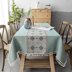 Blue Embroidered Table Cloth