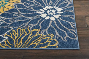 Blue & Yellow Passion Area Rug 3'9" X 5'9"