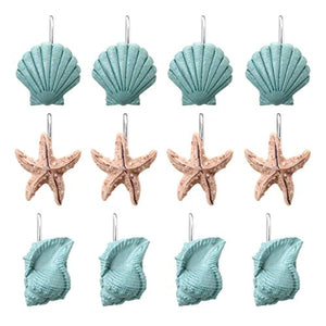 Seashell Shower Curtain Hooks (Set of 12)