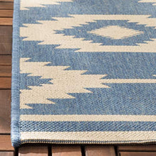 Load image into Gallery viewer, Cream &amp; Blue Area Rug Indoor/Outdoor
