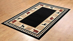 Black Bear Wildlife Rug 3'6" X 5'6"