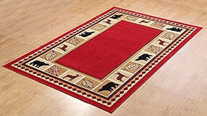 Red Wildlife Rug 3'6" X 5'6"