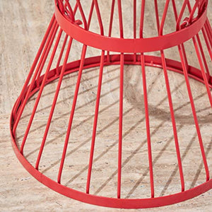 Red Iron Side Table