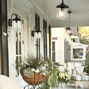 Glass Globe Outdoor Hanging Light