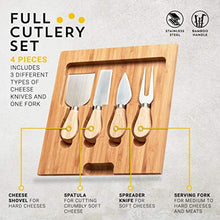 Load image into Gallery viewer, Bamboo Cheese Board Set And Knife Set
