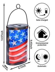 Hanging American Flag Lantern