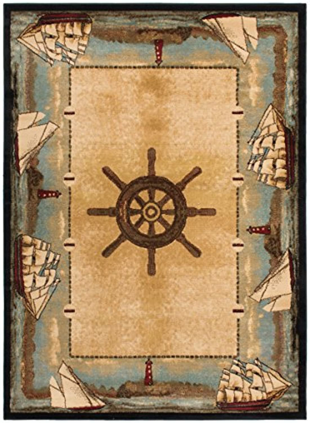 Captains Wheel & Sailboat Area Rugs