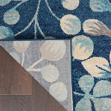 Load image into Gallery viewer, Navy Leaf Area Rug 5&#39; X 7&#39;
