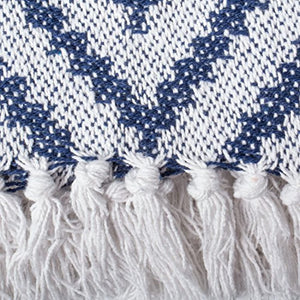 Blue Chevron Throw Blanket