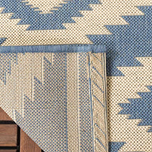 Load image into Gallery viewer, Cream &amp; Blue Area Rug Indoor/Outdoor
