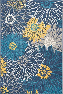 Blue & Yellow Passion Area Rug 3'9" X 5'9"