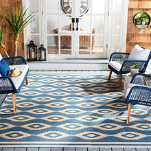 Load image into Gallery viewer, Cream &amp; Blue Area Rug Indoor/Outdoor
