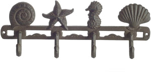 Vintage Iron Seashell Wall Mount Hooks