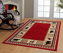 Load image into Gallery viewer, Red Wildlife Rug 3&#39;6&quot; X 5&#39;6&quot;
