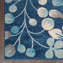 Load image into Gallery viewer, Navy Leaf Area Rug 5&#39; X 7&#39;
