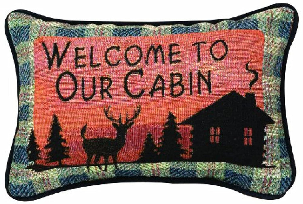 Welcome To Our Cabin Throw Pillow