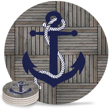 Load image into Gallery viewer, Rustic Marine Anchor Coasters
