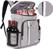 Load image into Gallery viewer, Beach Backpack Coolers  (Holds up to 30 Cans and Side Pockets can hold Bottles of Wine)
