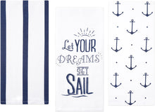 Load image into Gallery viewer, Nautical Anchor Hand Towels
