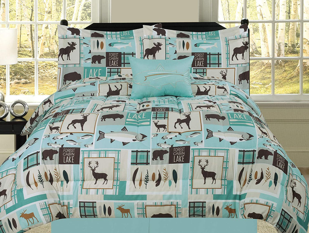 Mint Bear & Fish Bedding Set