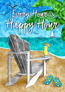 Happy Hour Beach Garden Flag