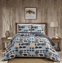 Load image into Gallery viewer, Beige &amp; Blue Bear Bedding Set
