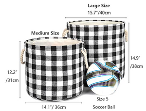 Round Flannel Storage Bins